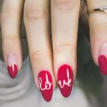 Red manicured nails