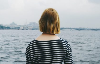 Woman looking oout to sea